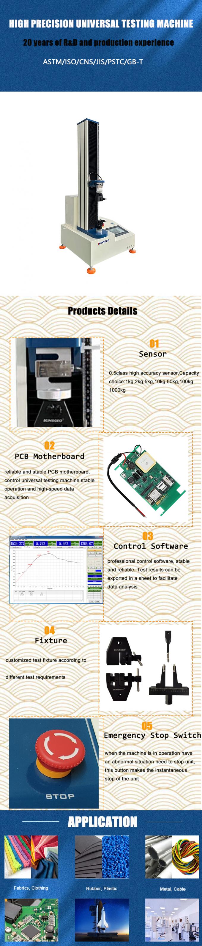 Rubber Tensile Breaking Force Testing Instrument Laboratory Universal ...